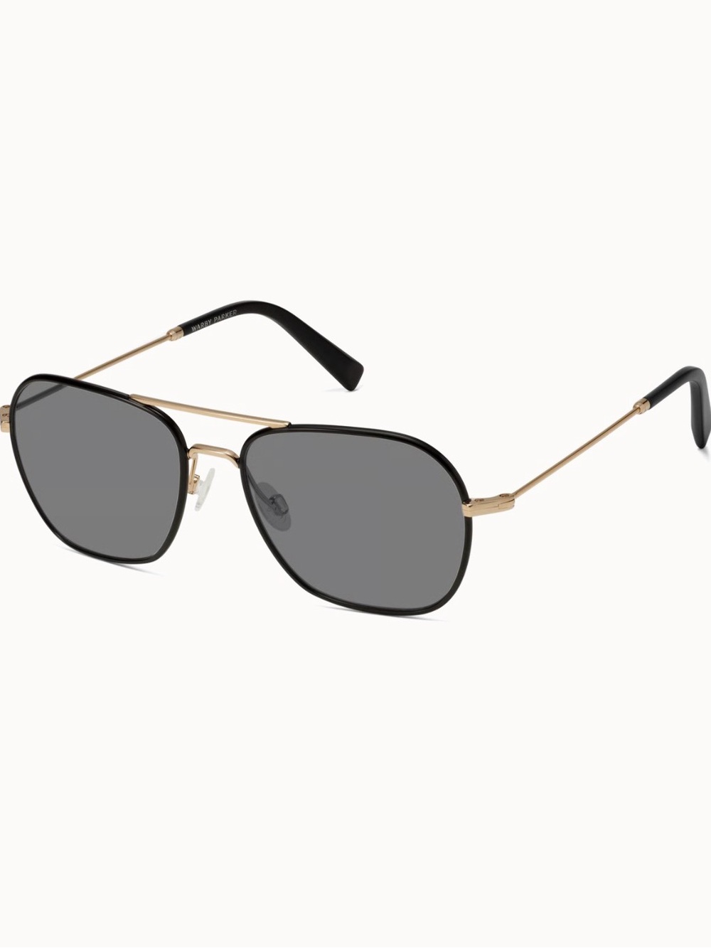 Warby Parker Black & Gold Aviator Sunglasses